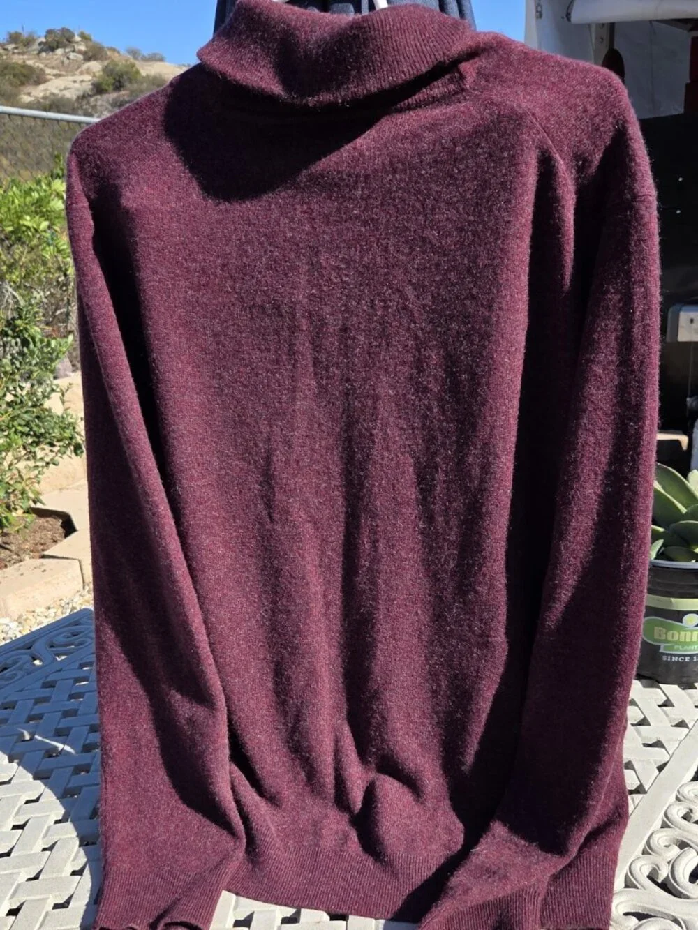BANANA REPLUBLIC Sweater Men's Burgundy 100% Merino Wool Size L